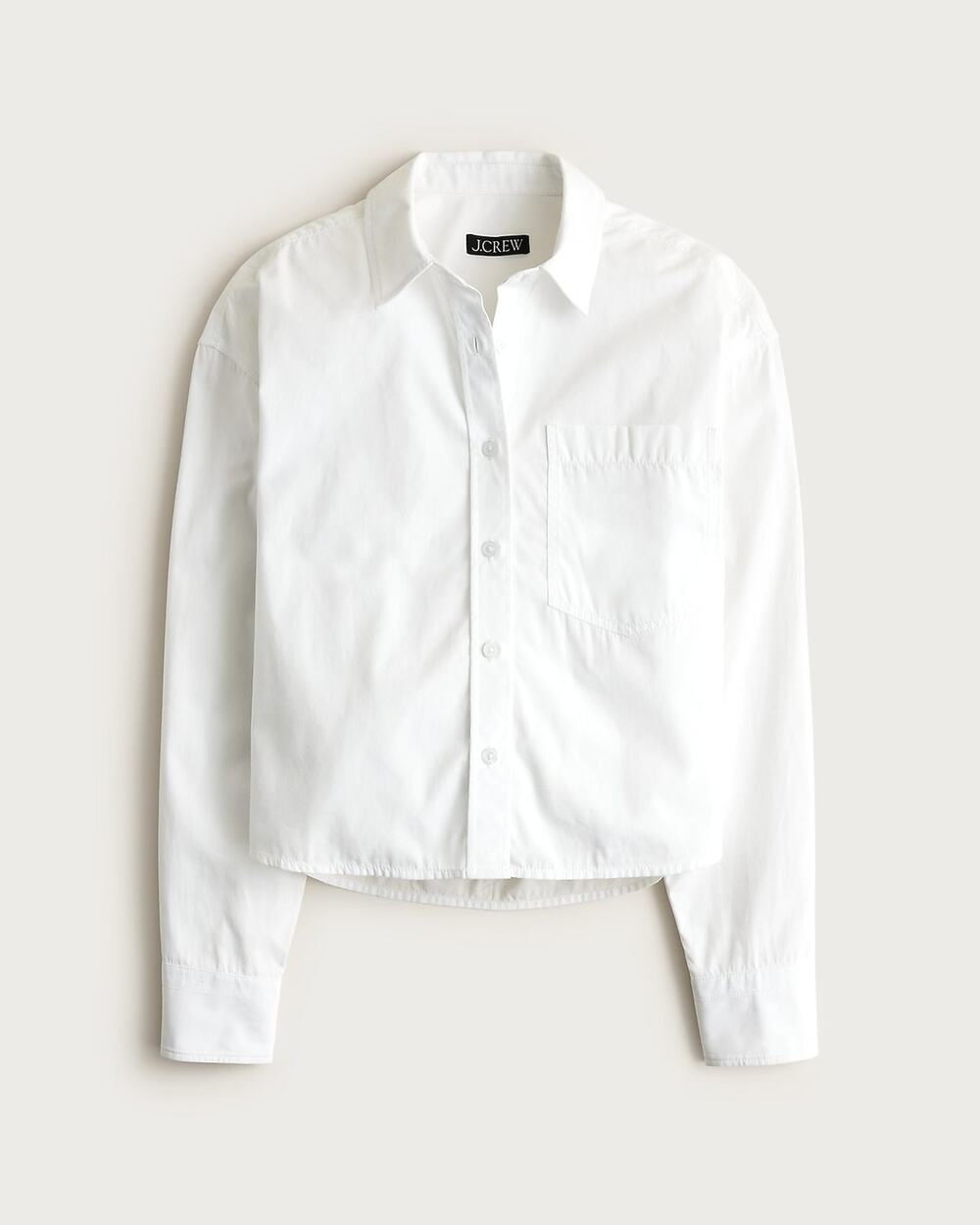 J. Crew Women's Étienne Cropped Button-Up Shirt Cotton Poplin White Size M NWT